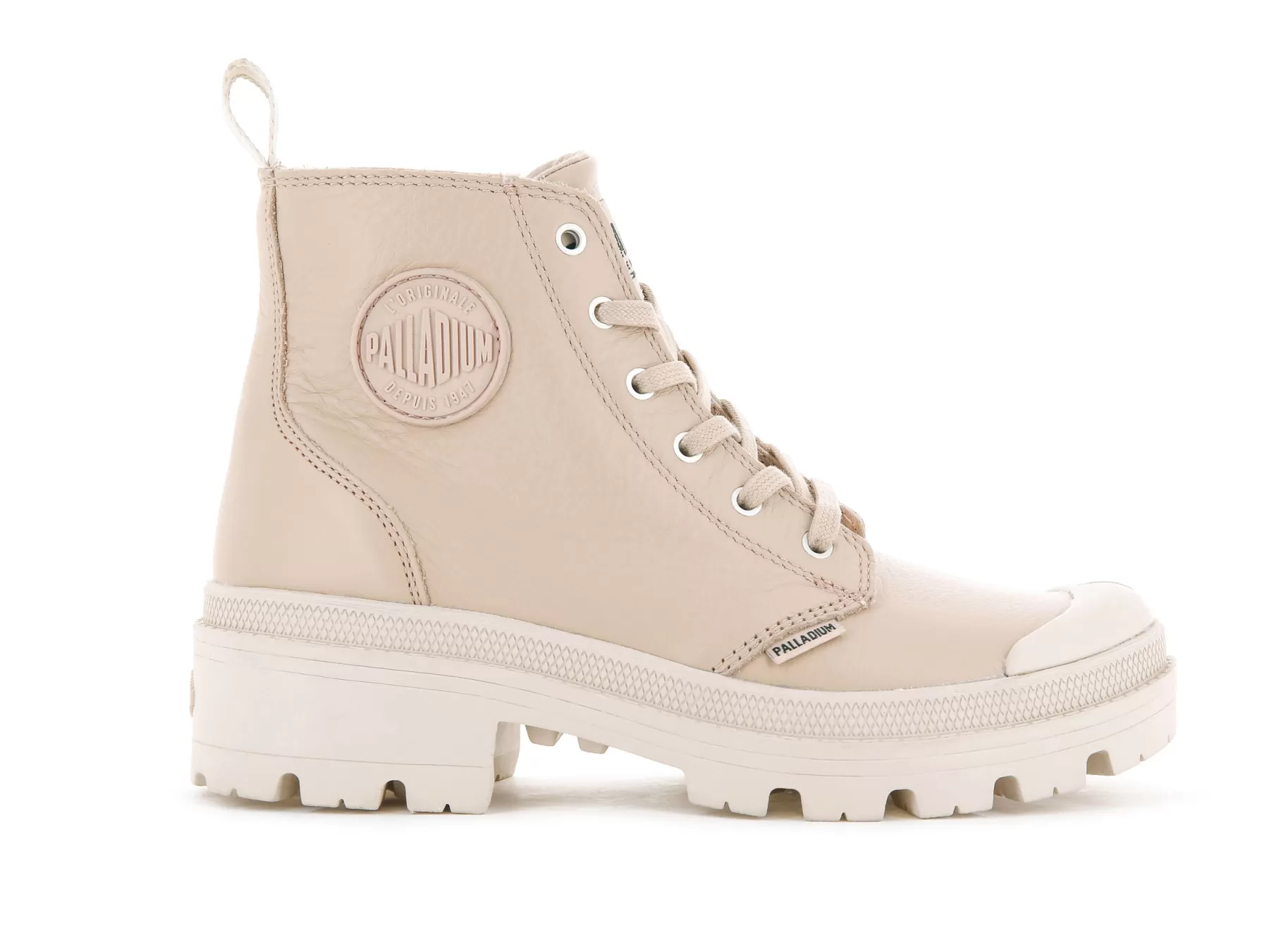 Palladium Heel Boots<PALLABASE LEATHER NUDEDUST