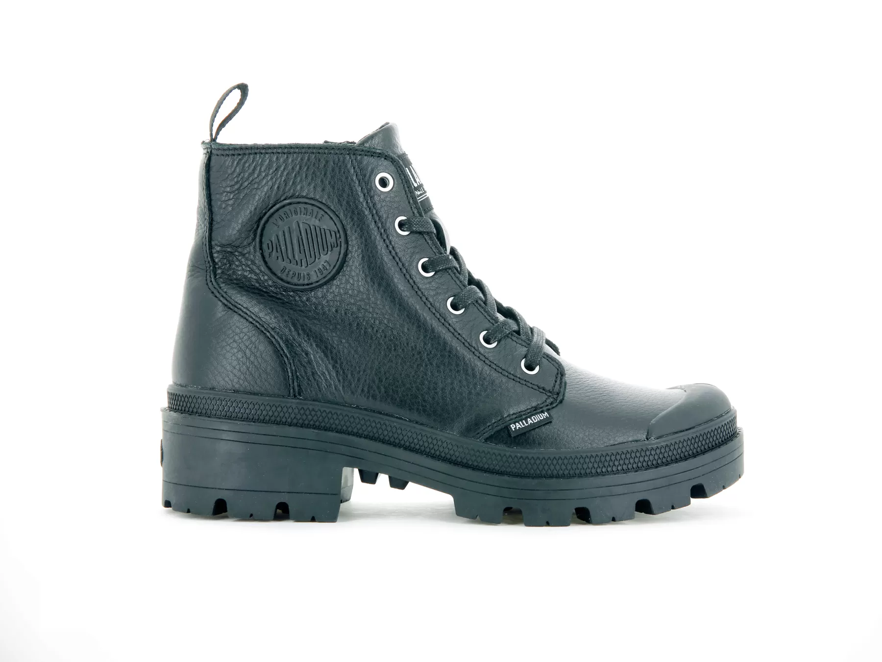 Palladium Heel Boots | Boots<PALLABASE LEATHER BLACK/BLACK