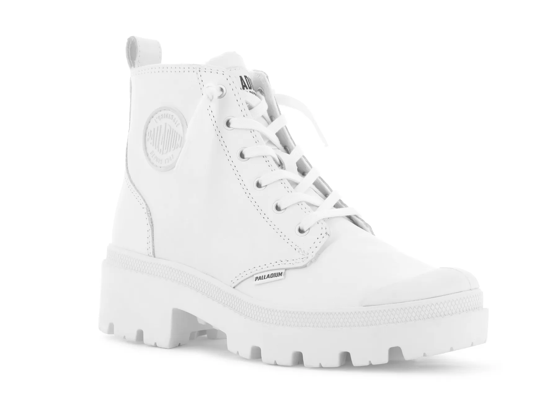 Palladium Heel Boots | Boots<PALLABASE LEATHER WHITE/BLACK