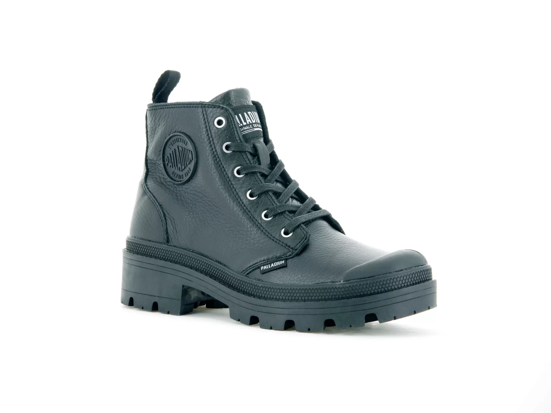 Palladium Heel Boots | Boots<PALLABASE LEATHER BLACK/BLACK