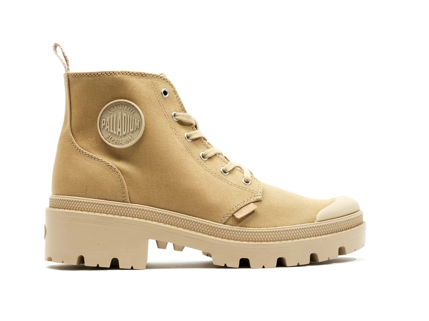 Palladium Heel Boots | Boots<PALLABASE TWILL CARAMEL