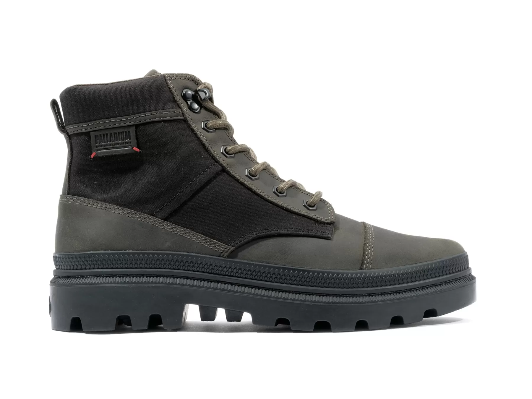 Palladium Boots<PALLATROOPER ROUGH BLACK/OLIVENIGHT